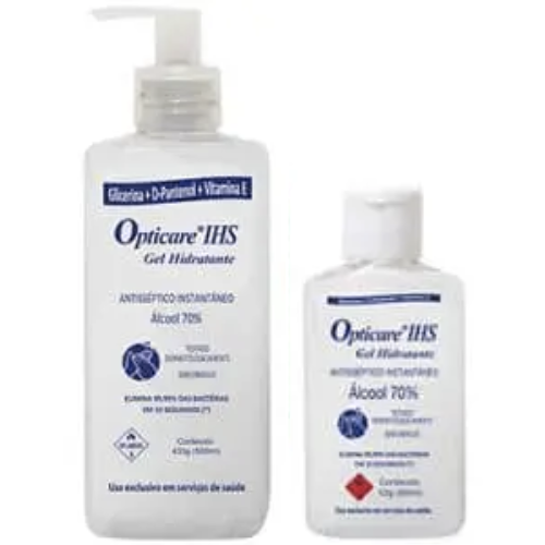 álcool gel 70 antisséptico 500ml com Hidratante Opticare® - Higiclear