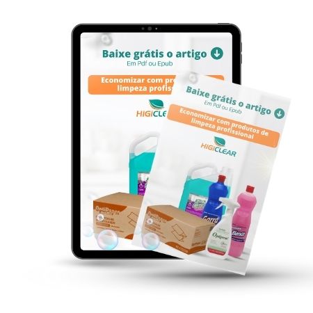 Capa economizar com produtos de limpeza profissional Higiclear